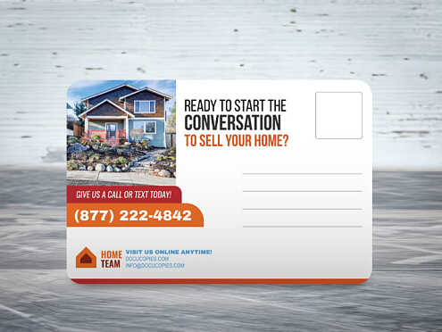 Postcards printed with rounded corners